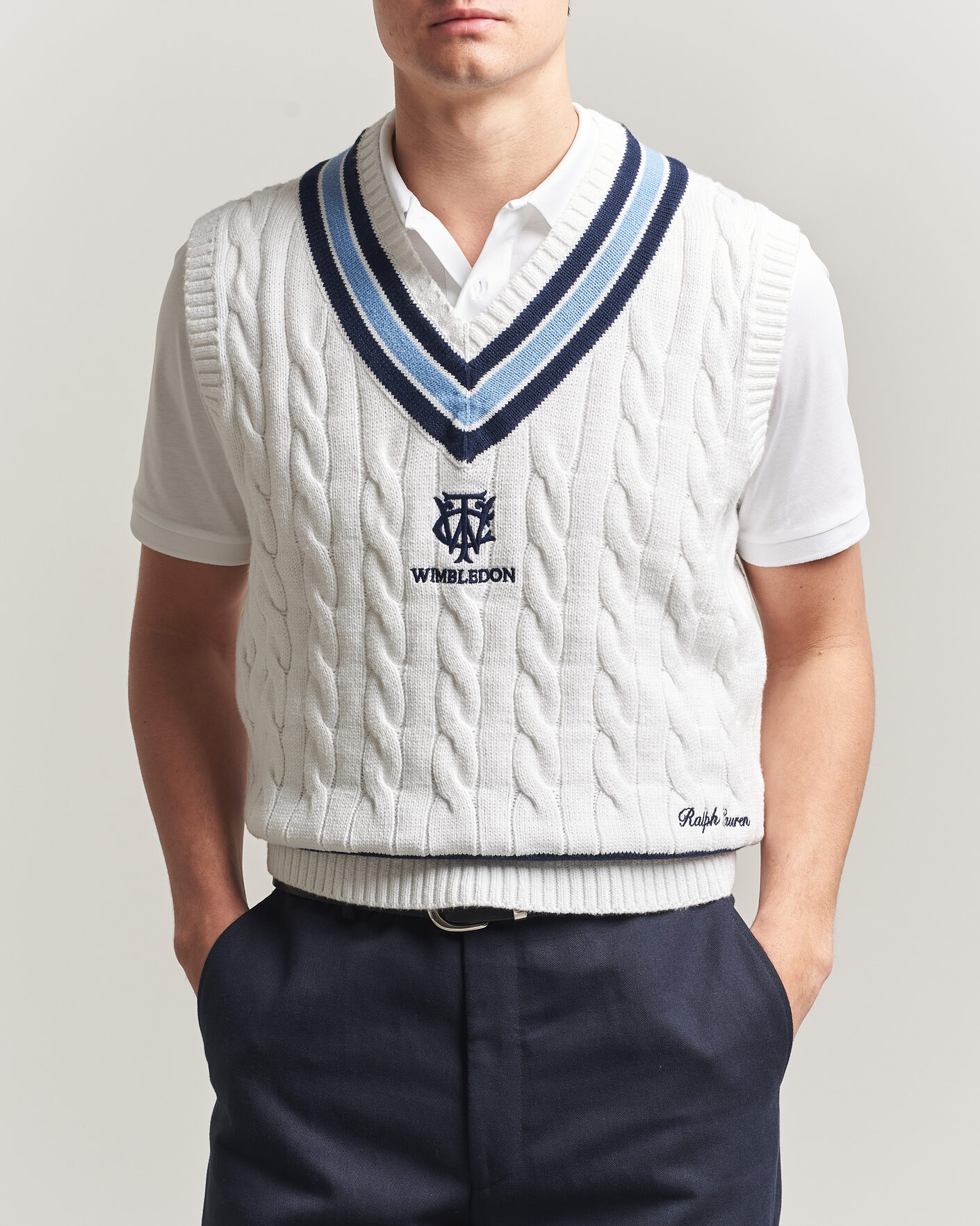 Herren | Pullover | Polo Ralph Lauren | Cotton Cable Vest Cream Combo