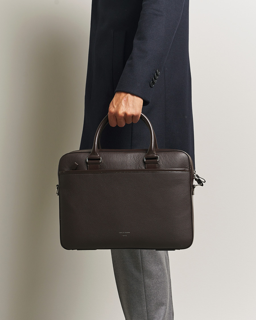 Herren | Taschen | Tiger of Sweden | Bosun Grained Leather Briefcase Dark Brown
