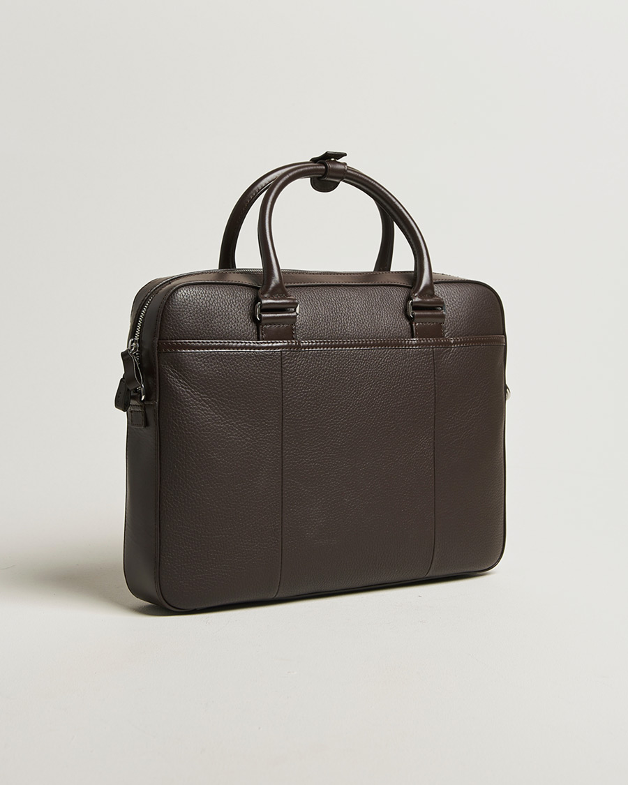 Herren | Taschen | Tiger of Sweden | Bosun Grained Leather Briefcase Dark Brown
