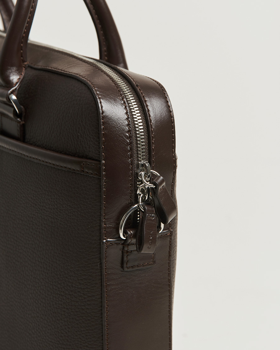 Herren | Taschen | Tiger of Sweden | Bosun Grained Leather Briefcase Dark Brown