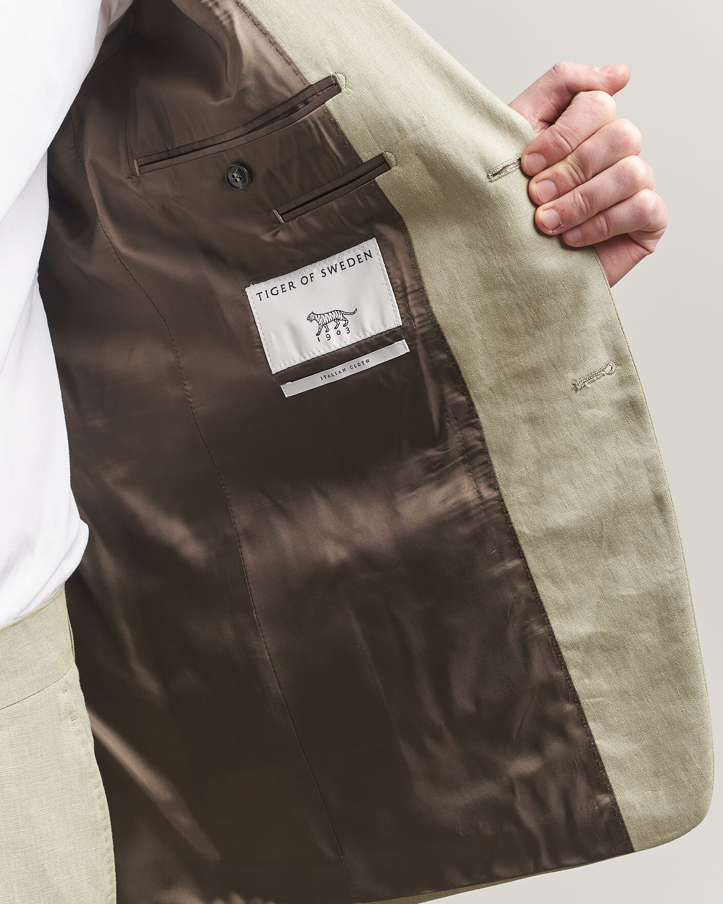 Herren | Sakkos | Tiger of Sweden | Justin Linen Suit Blazer Mole