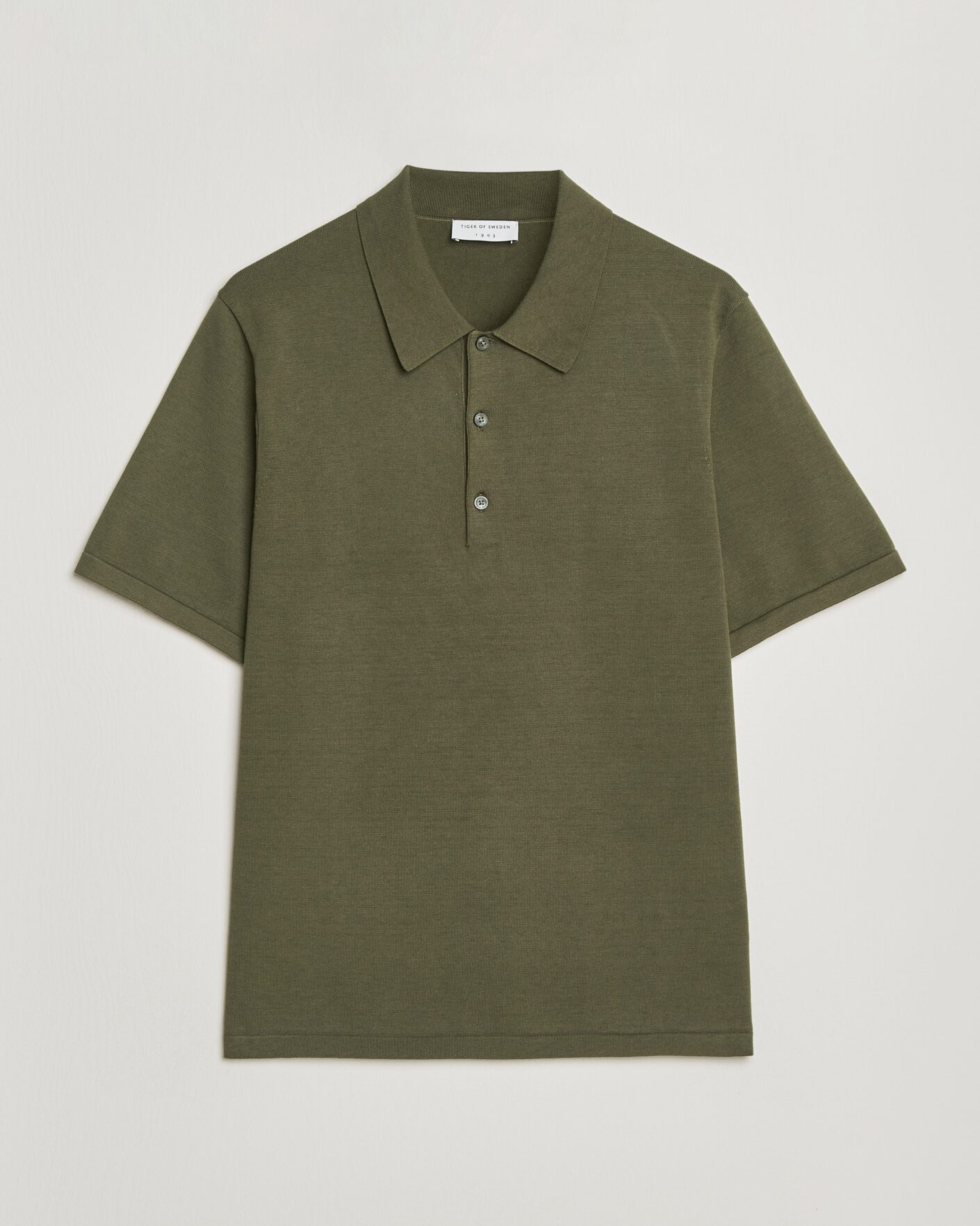 Herren | Poloshirts | Tiger of Sweden | Erros Cotton Knitted Polo Kalamata Green