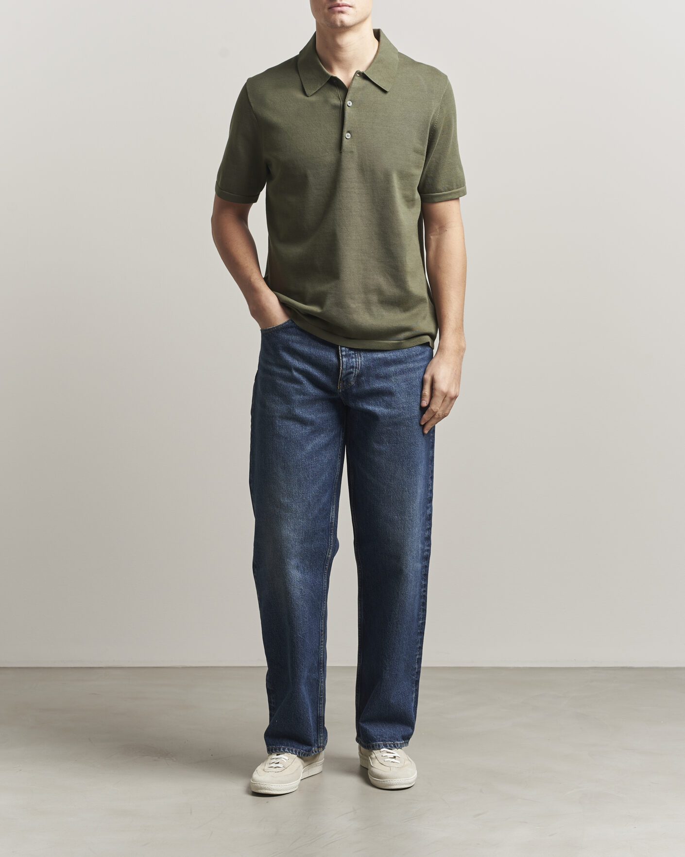 Herren | Poloshirts | Tiger of Sweden | Erros Cotton Knitted Polo Kalamata Green