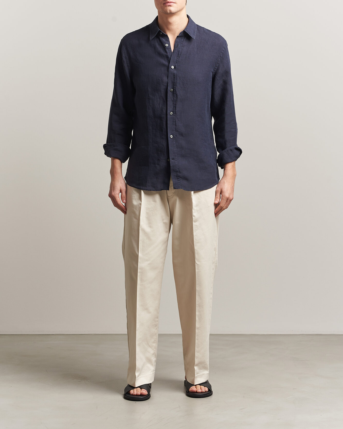 Herren | Hemden | Tiger of Sweden | Spenser Linen Shirt Midnight Blue