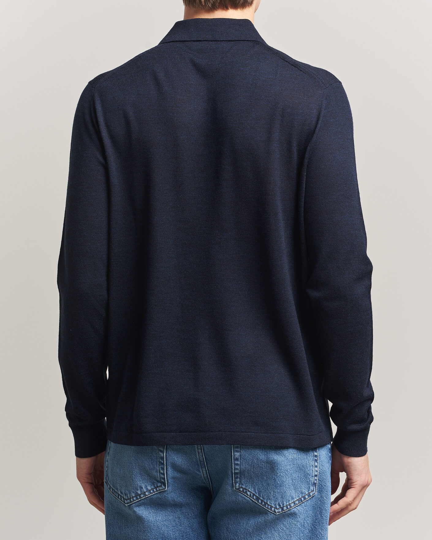 Herren | Pullover | Tiger of Sweden | Eross Merino Knitted Polo Light Ink