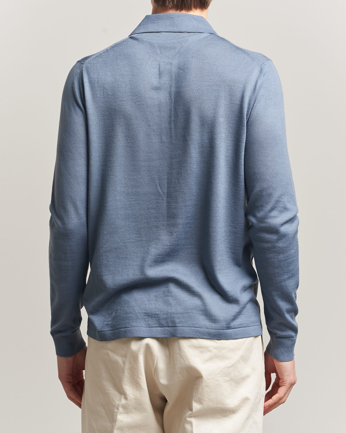 Herren | Pullover | Tiger of Sweden | Eross Merino Knitted Polo Dull Blue