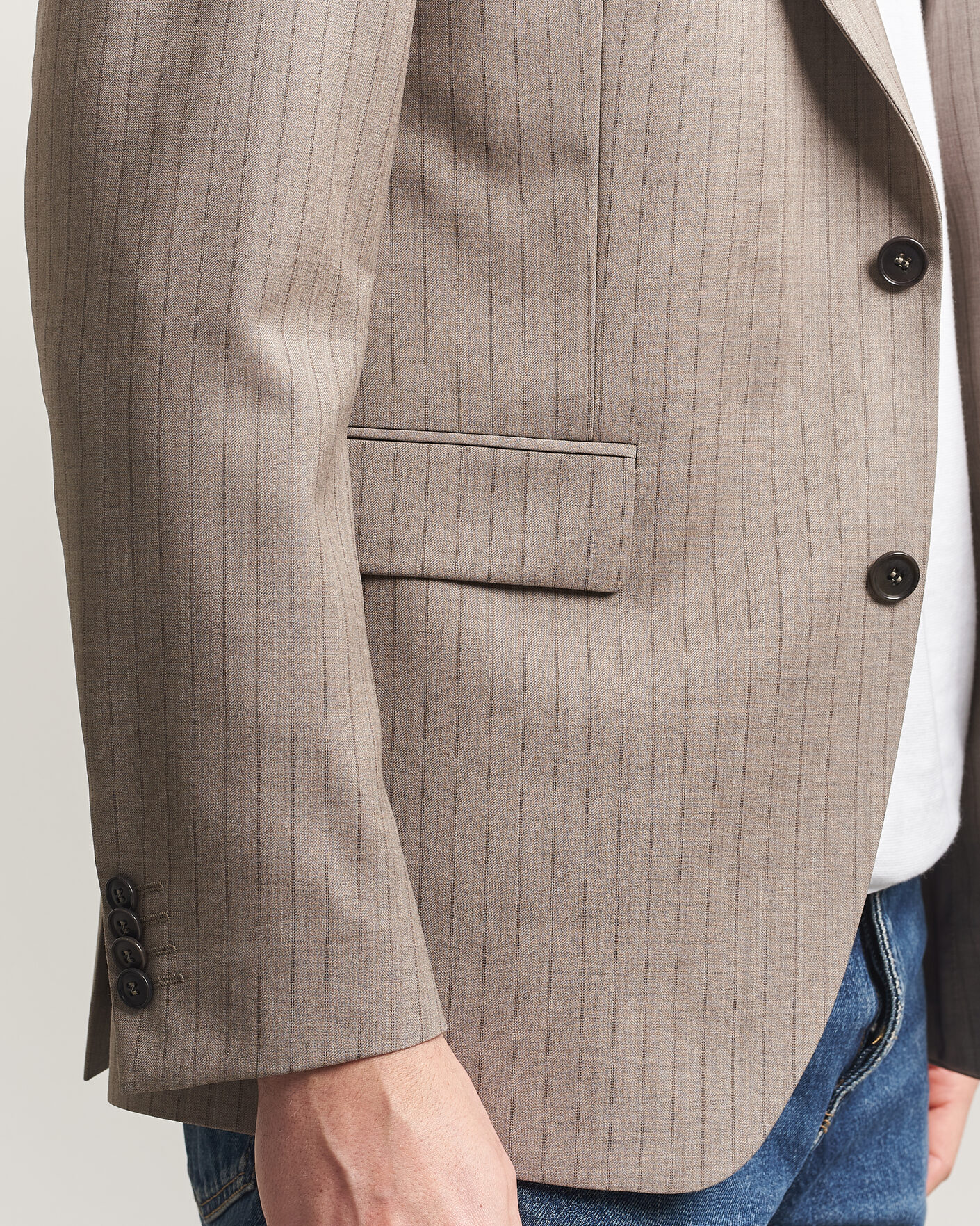 Herren | Sakkos | Tiger of Sweden | Ease Wool Pinstriped Blazer Clay