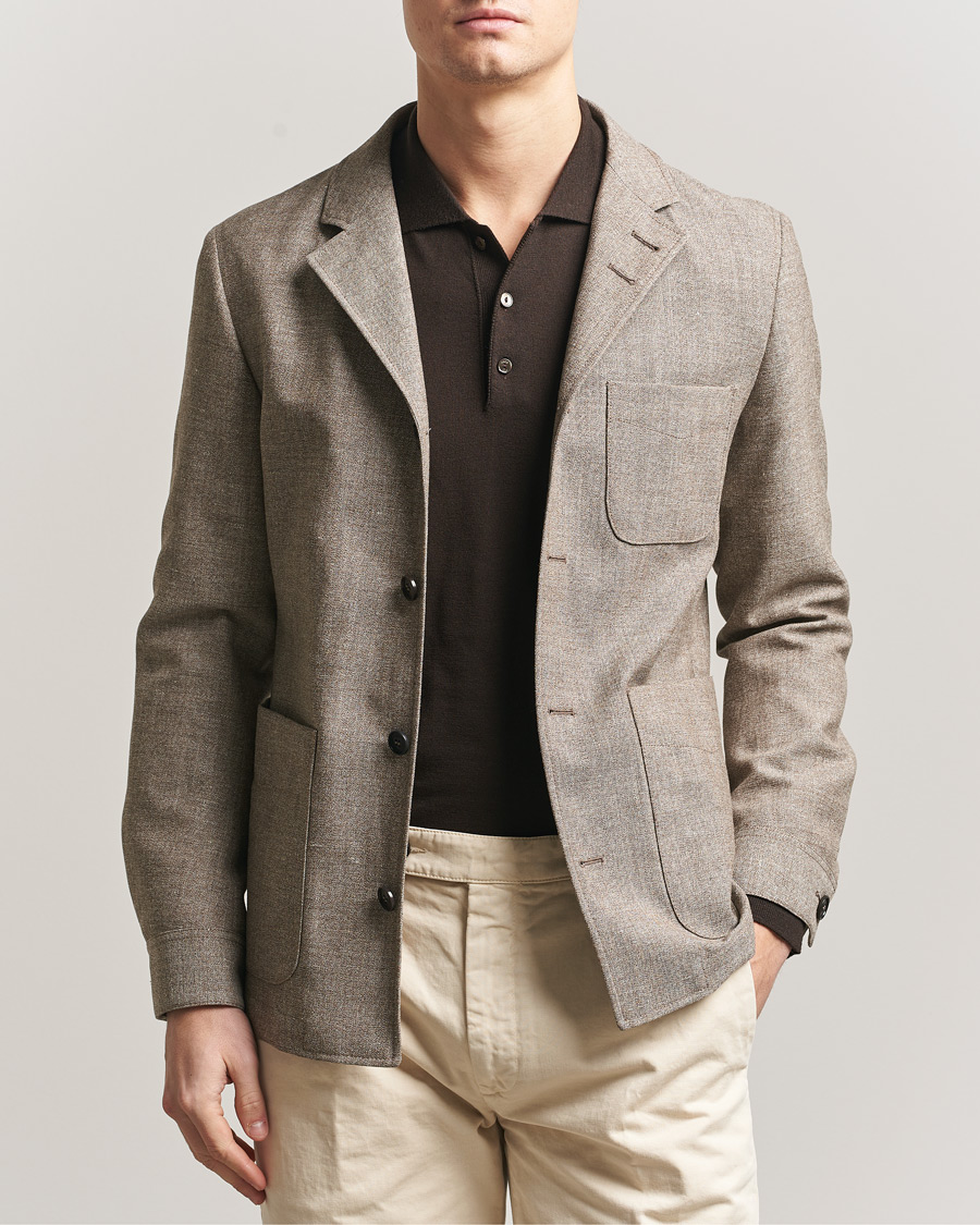 Herren | Sakkos | Tiger of Sweden | Harrison Wool/Linen Blazer Sawgrass Brown