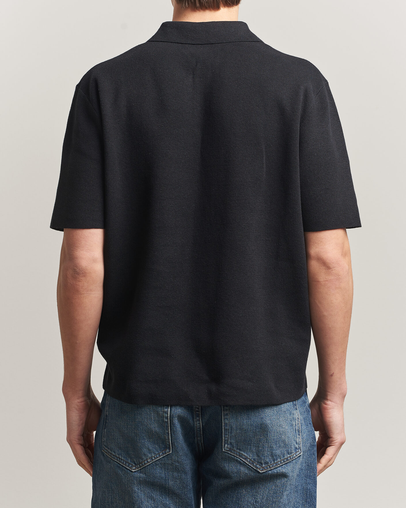 Herren | Poloshirts | Tiger of Sweden | Maelon Cotton/Linen Knitted Polo Black