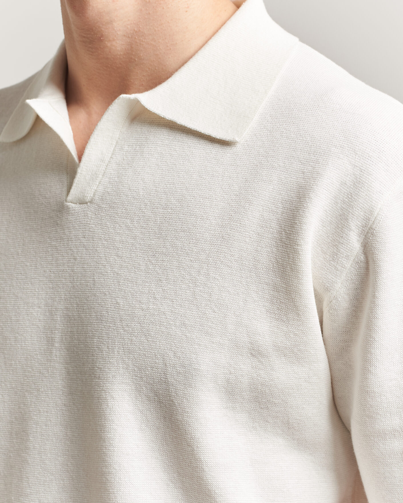 Herren | Poloshirts | Tiger of Sweden | Maelon Cotton/Linen Knitted Polo Pure White