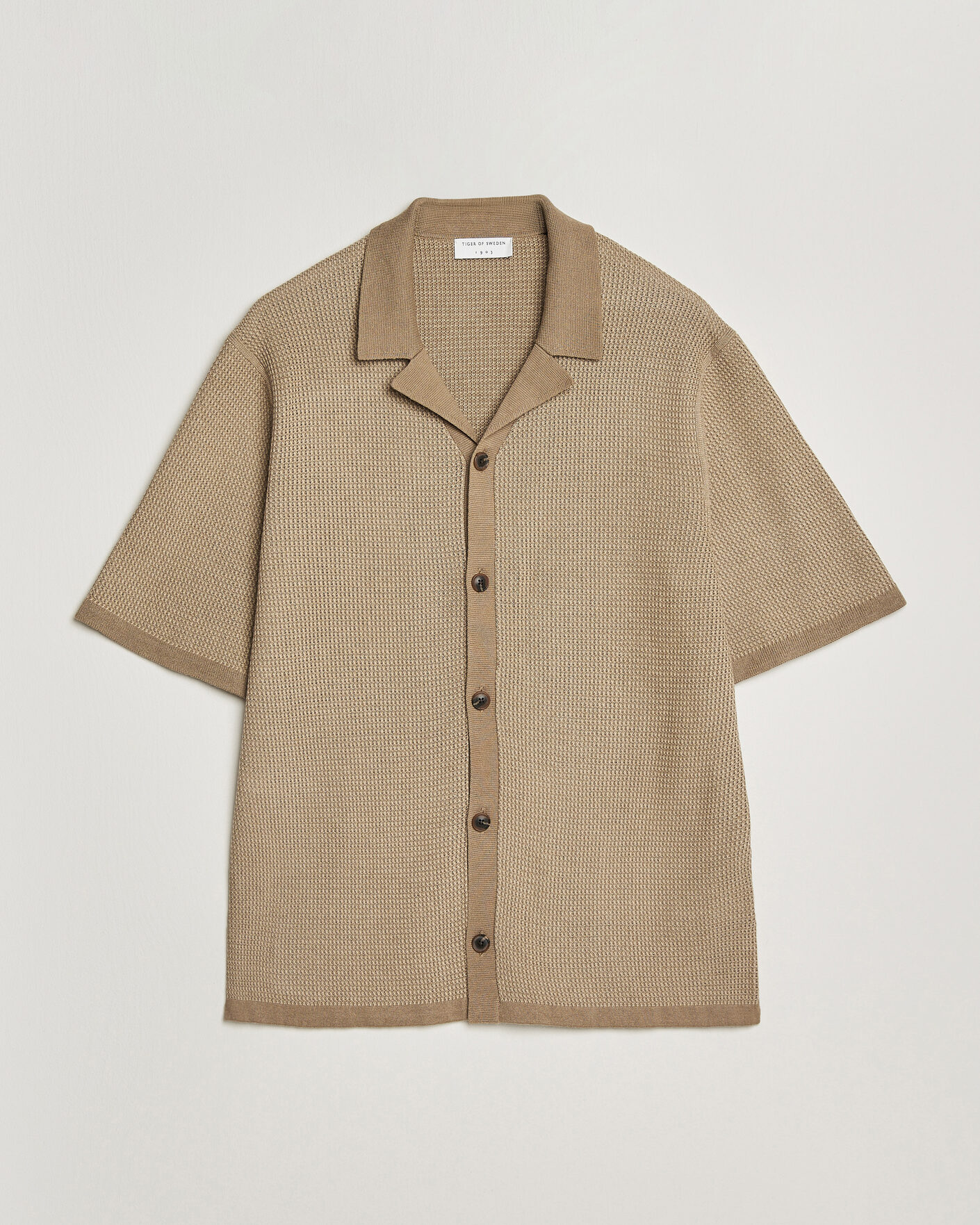 Herren | Hemden | Tiger of Sweden | River Knitted Short Sleeve Shirt Umber Brown