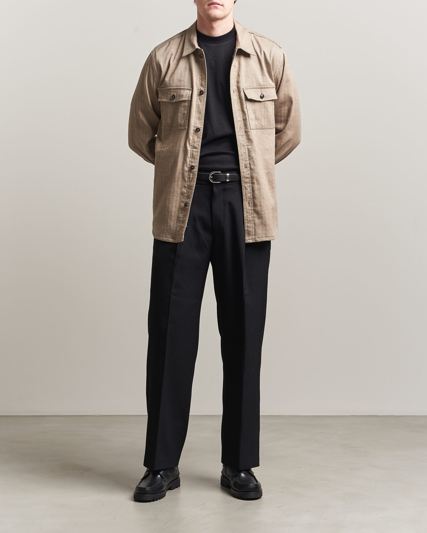 Herren | Hemden | Tiger of Sweden | Bishop Linen Overshirt Vintage Beige