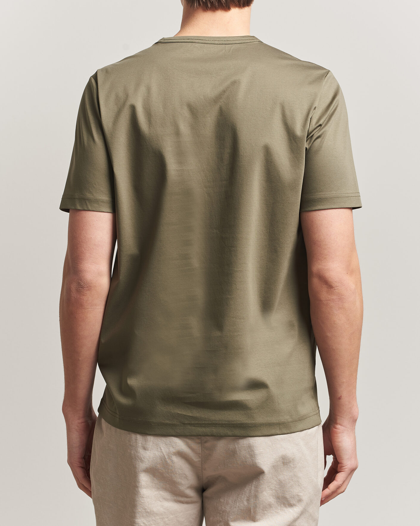 Herren | T-Shirts | Tiger of Sweden | Olaf Mercerized Cotton T-Shirt Kalamata Green