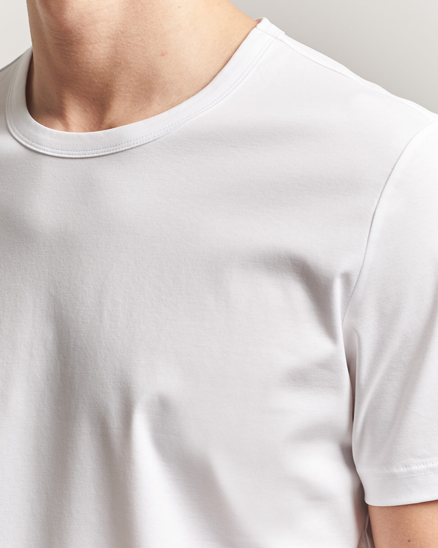 Herren | T-Shirts | Tiger of Sweden | Olaf Mercerized Cotton T-Shirt Pure White