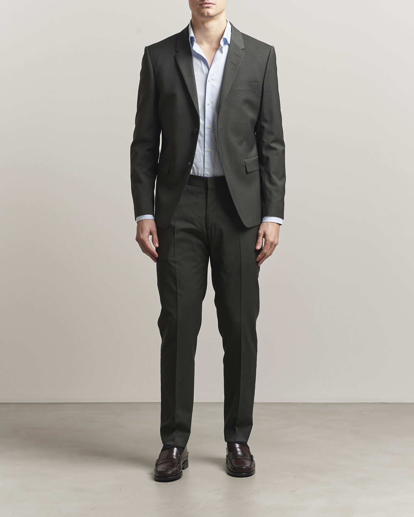 Herren | Sakkos | Tiger of Sweden | Jamie Wool Travel Suit Blazer Olive Extreme