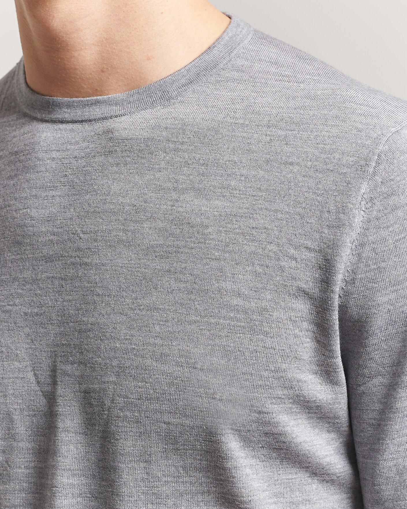 Herren | T-Shirts | Tiger of Sweden | Connor Knitted Crew Neck T-Shirt Grey Melange
