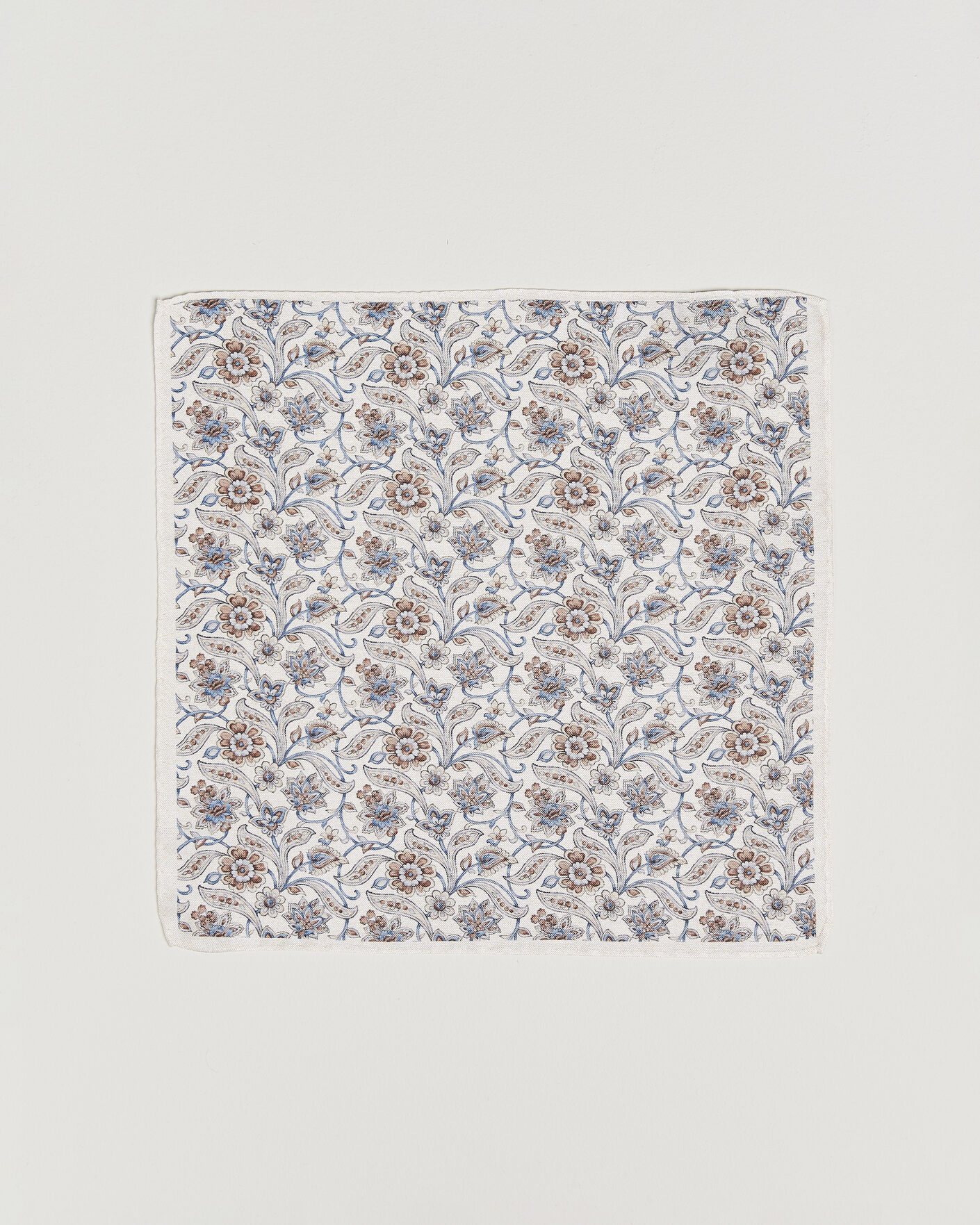 Herren | Einstecktücher | Amanda Christensen | Silk Oxford Large Flower Pocket Square Cream
