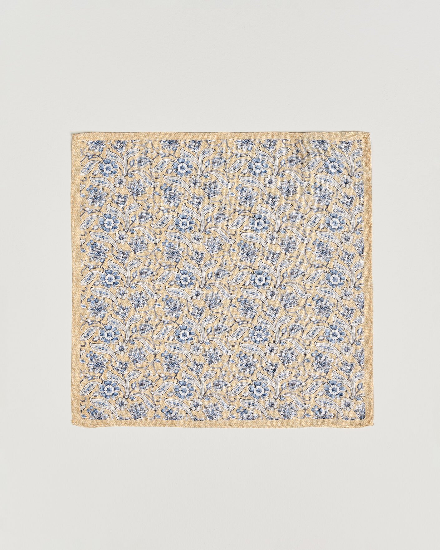 Herren | Einstecktücher | Amanda Christensen | Silk Oxford Large Flower Pocket Square Yellow