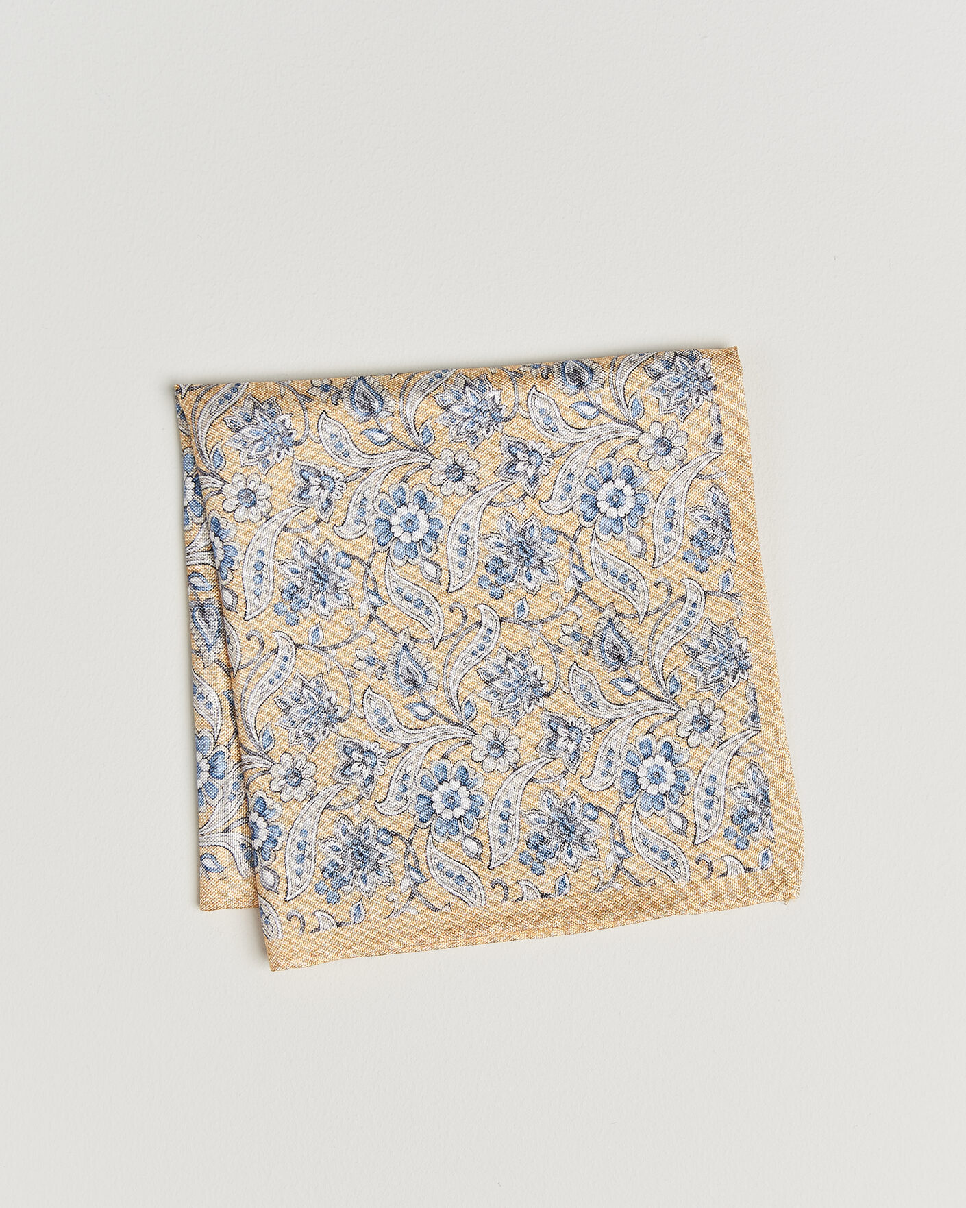 Herren | Einstecktücher | Amanda Christensen | Silk Oxford Large Flower Pocket Square Yellow