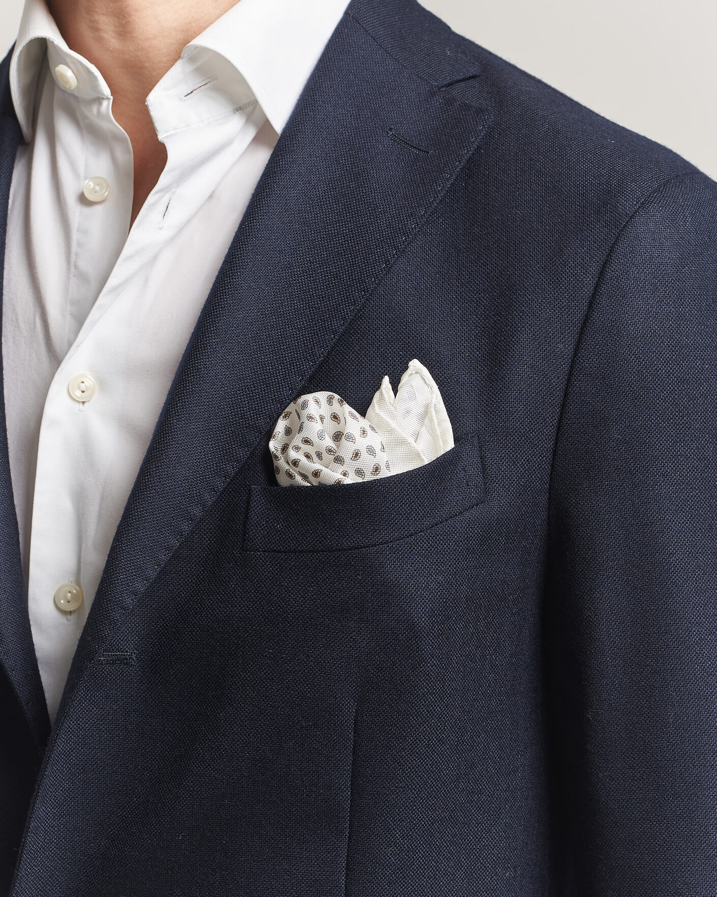 Herren | Einstecktücher | Amanda Christensen | Silk Oxford Pocket Square White
