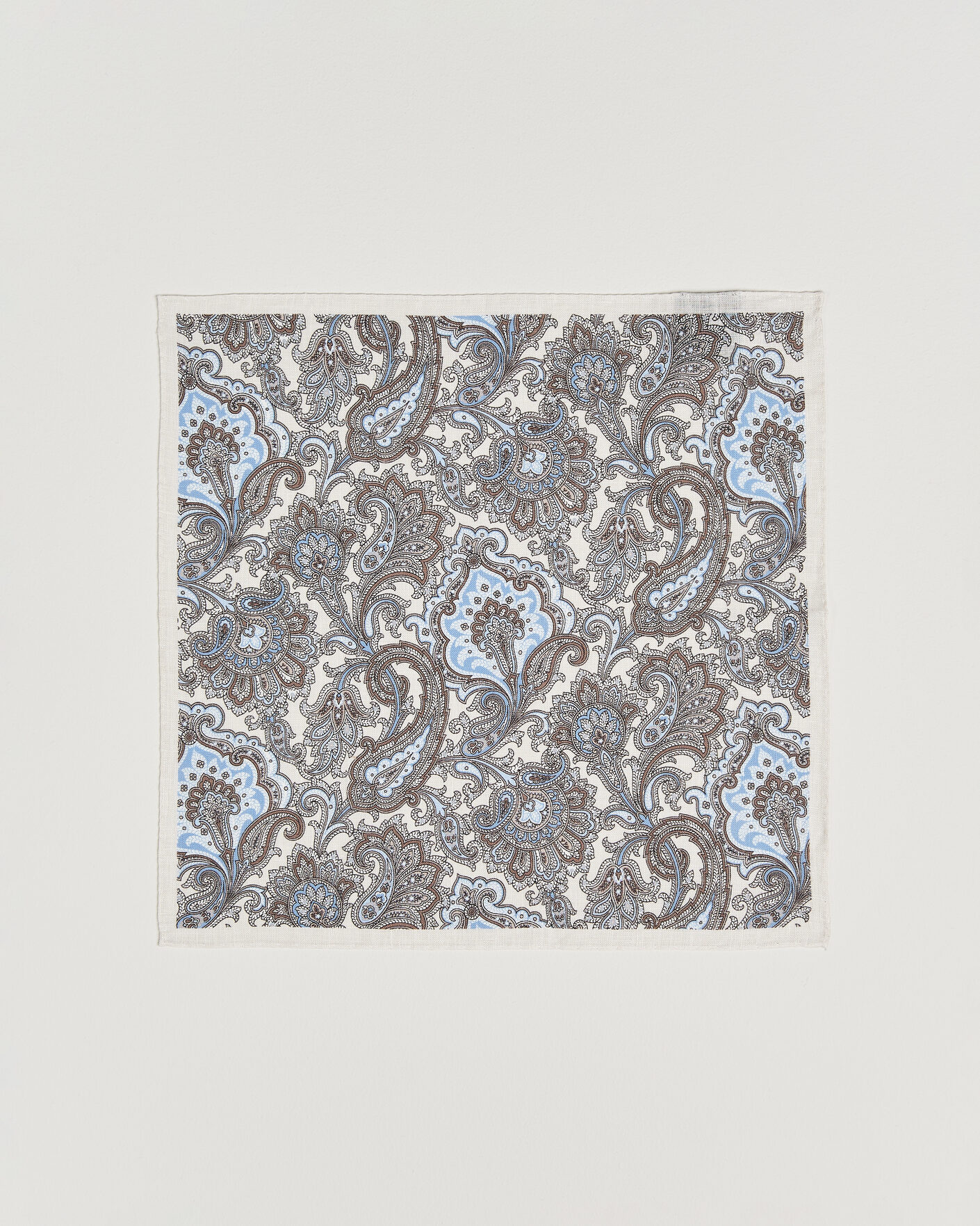 Herren | Einstecktücher | Amanda Christensen | Linen Large Paisley Pocket Square Cream