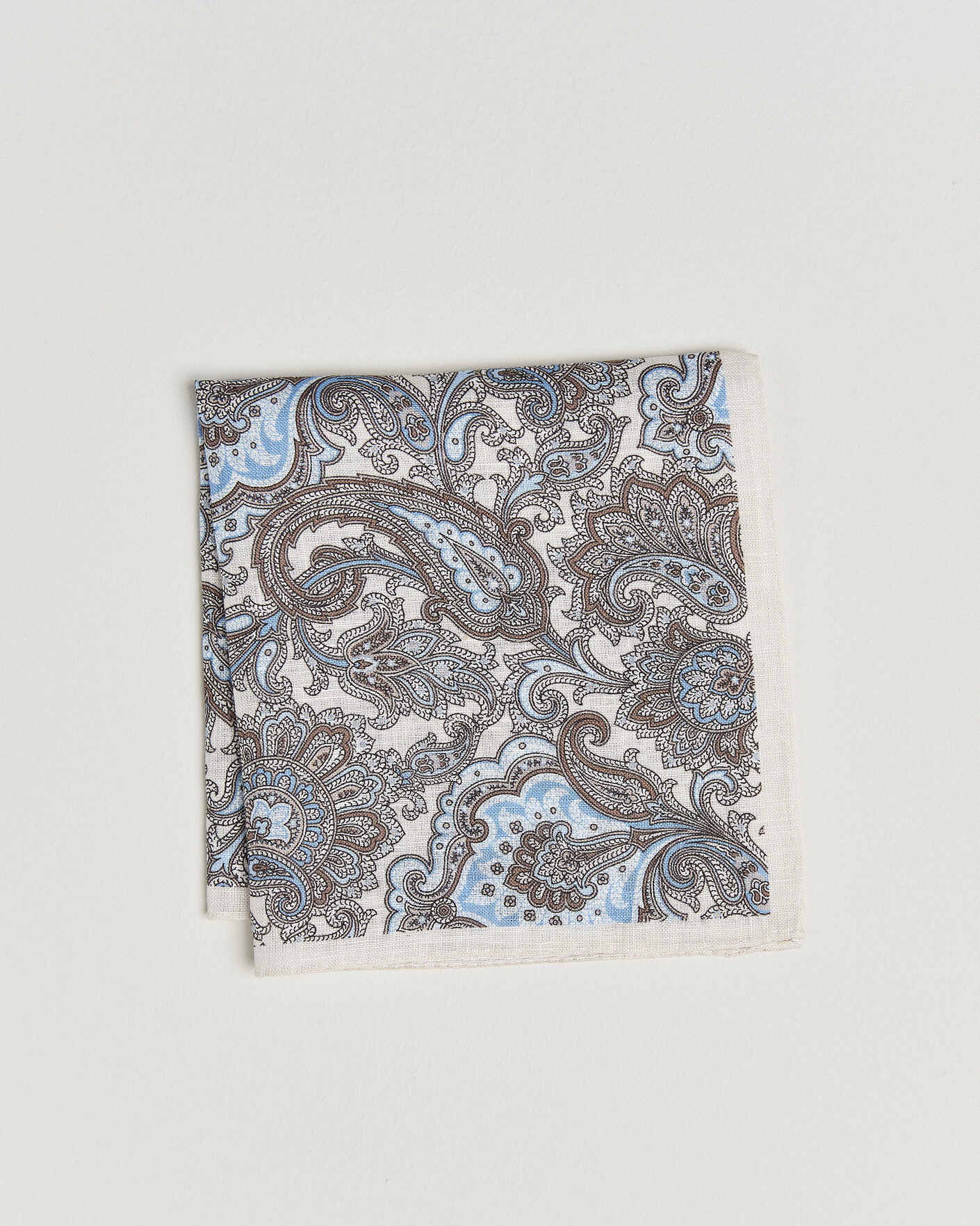 Herren | Einstecktücher | Amanda Christensen | Linen Large Paisley Pocket Square Cream