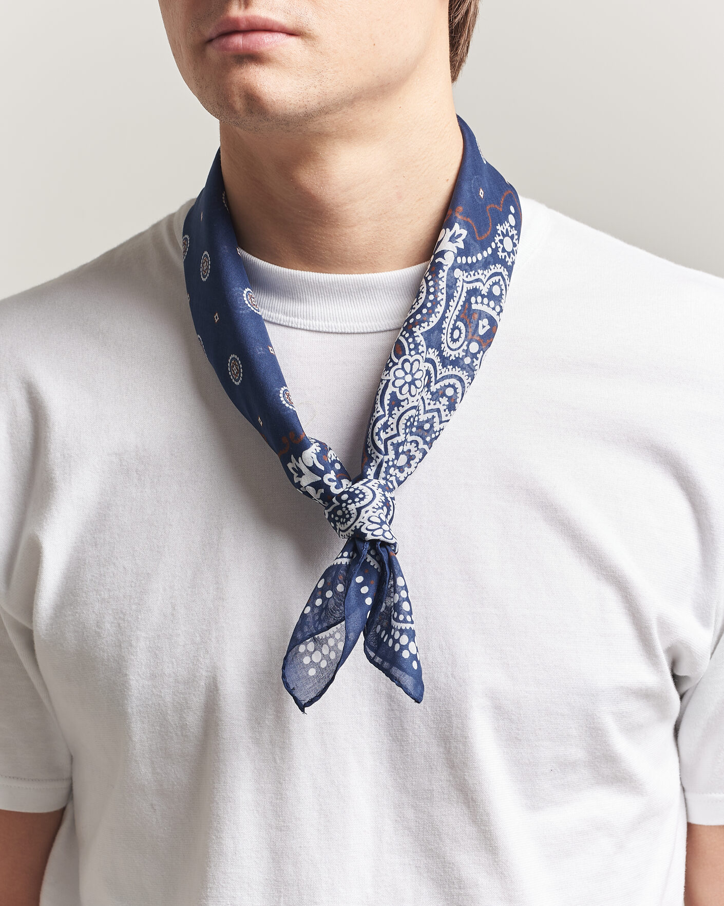 Herren | Tücher | Amanda Christensen | Cotton Voilé Medallion Bandana Navy