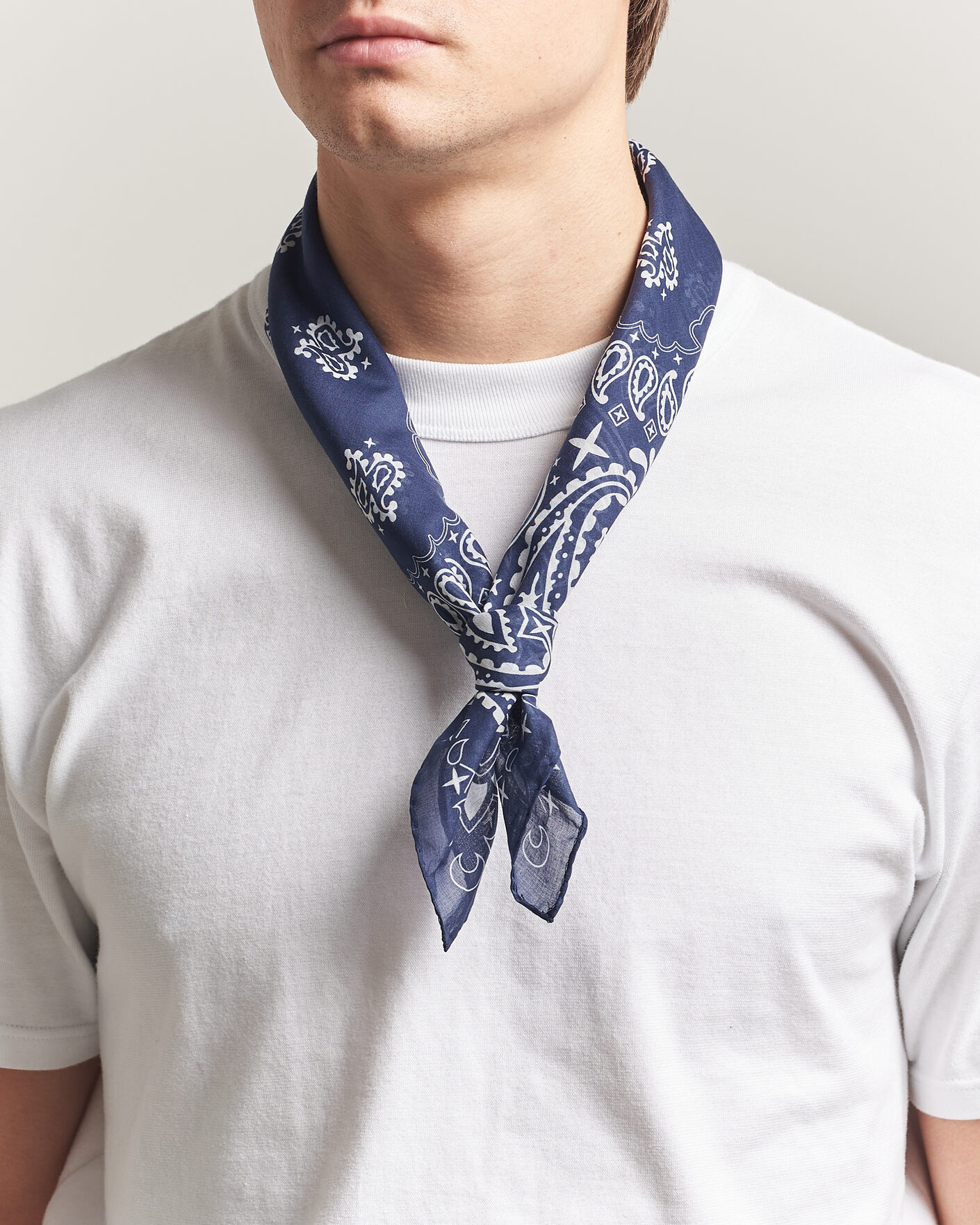 Herren | Tücher | Amanda Christensen | Cotton Voilé Paisley Bandana Navy