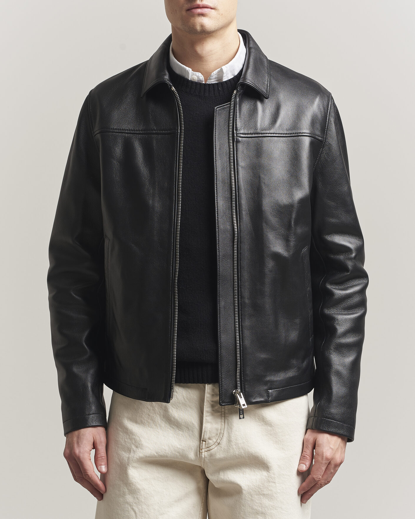 Herren | Jacken | Filippa K | Leather Coach Jacket Black
