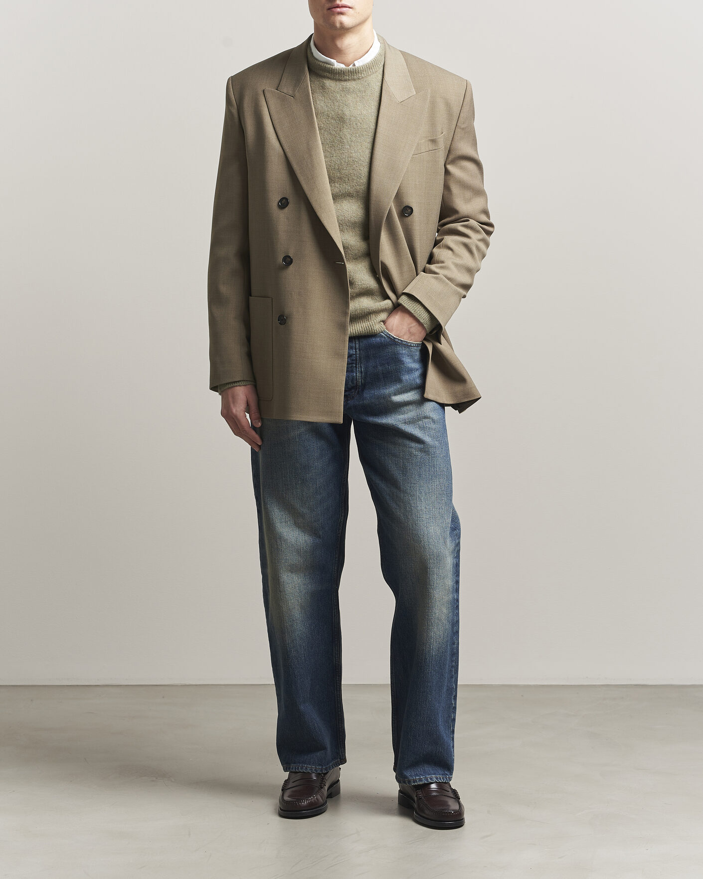 Herren | Sakkos | Filippa K | Michael Wool Double Breasted Blazer Light Driftwood