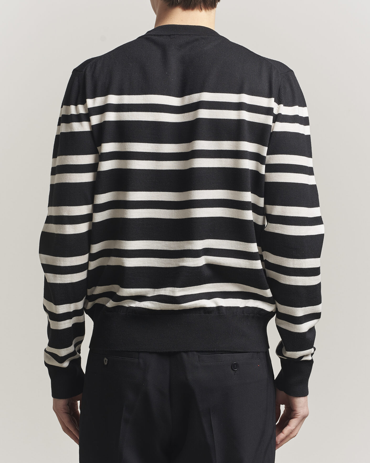 Herren | Pullover | Filippa K | Merino Knitted Striped Sweater Black/White