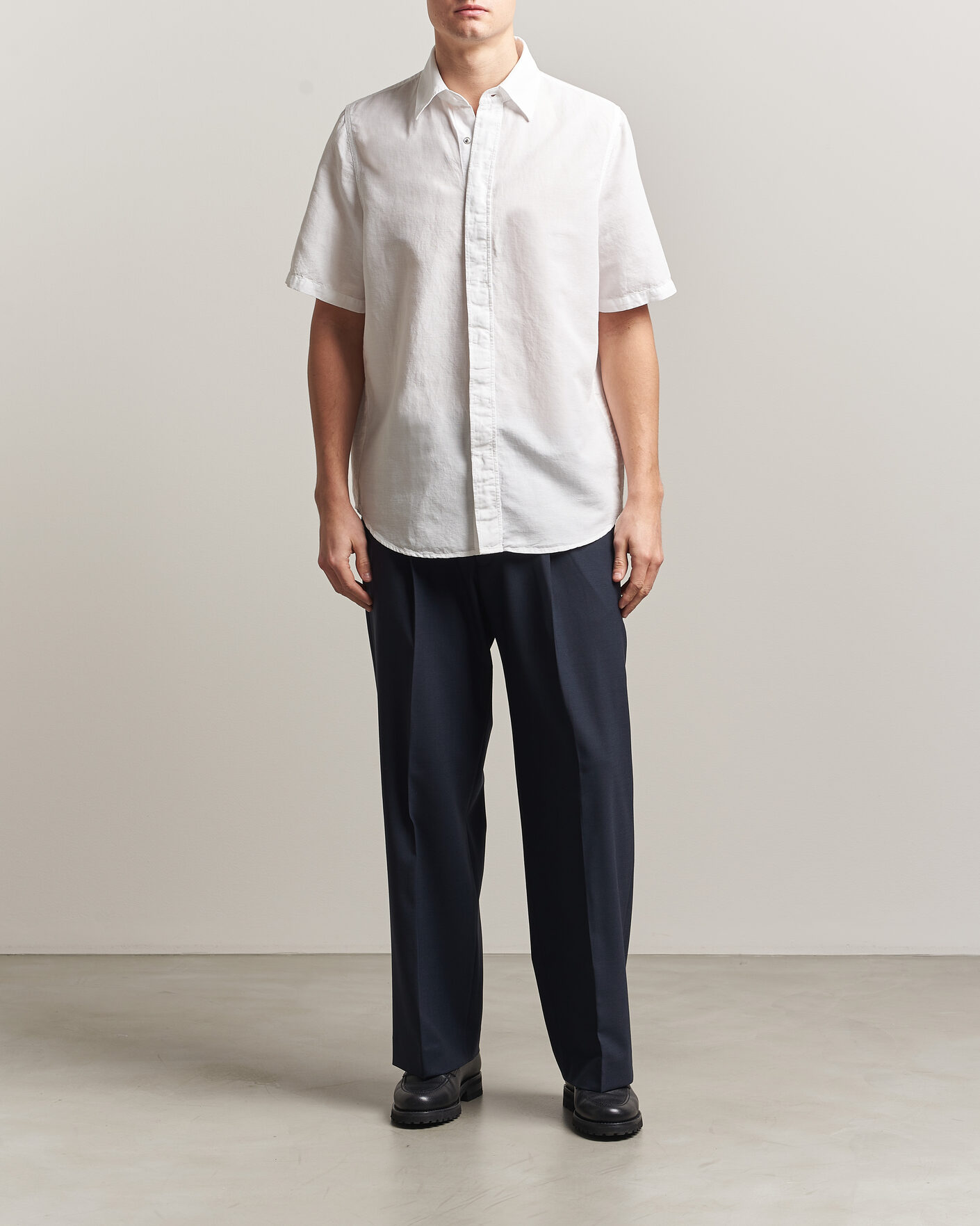 Herren | Hemden | Filippa K | Cotton/Linen Short Sleeve Shirt White