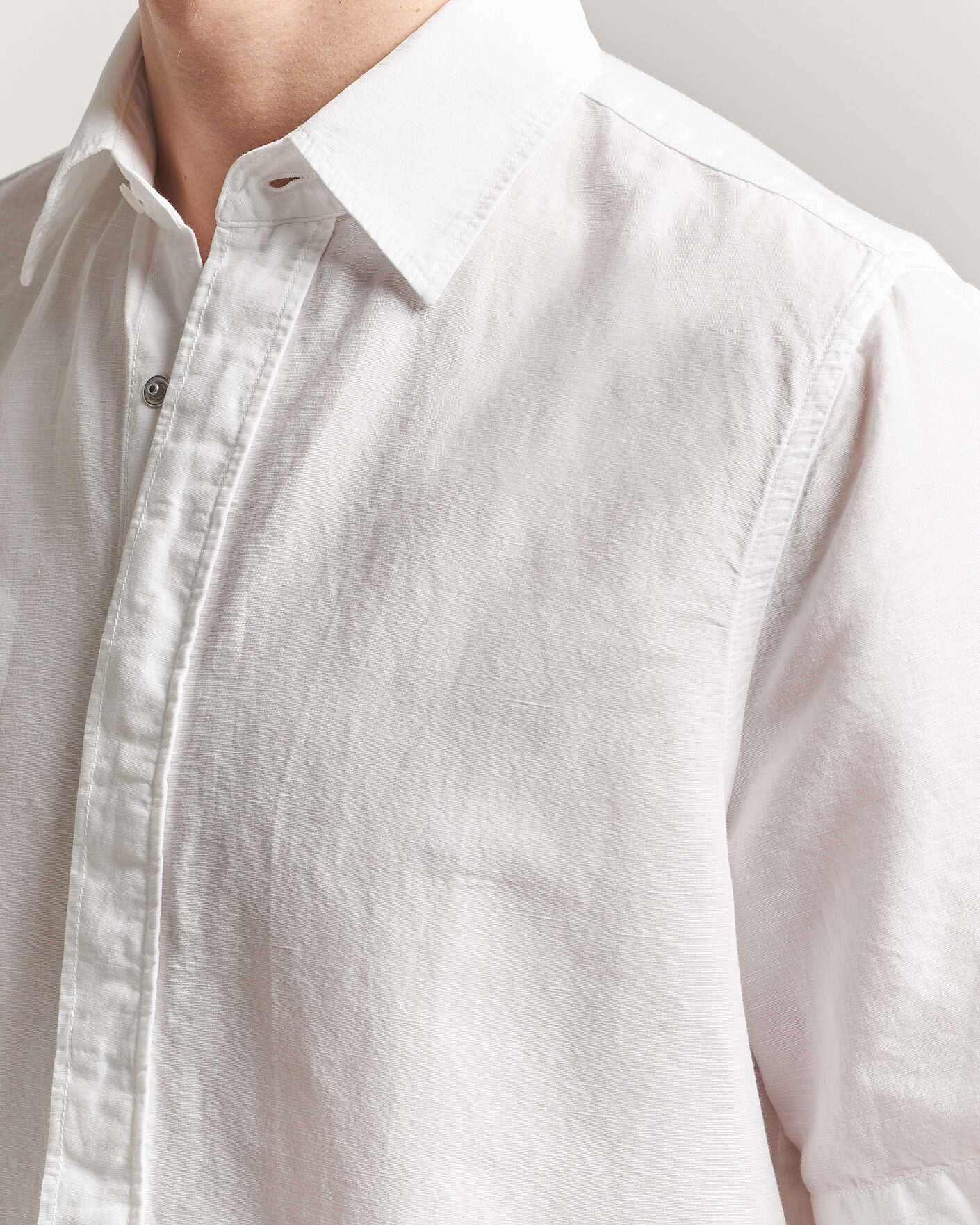 Herren | Hemden | Filippa K | Cotton/Linen Short Sleeve Shirt White