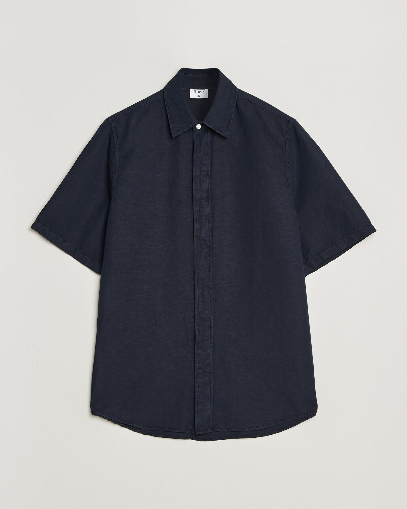 Herren | Hemden | Filippa K | Cotton/Linen Short Sleeve Shirt Navy