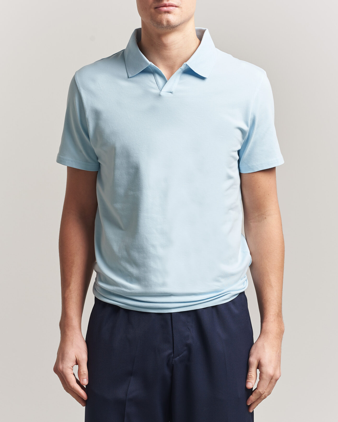 Herren | Poloshirts | Filippa K | Soft Lycra Polo T-Shirt Frost Blue