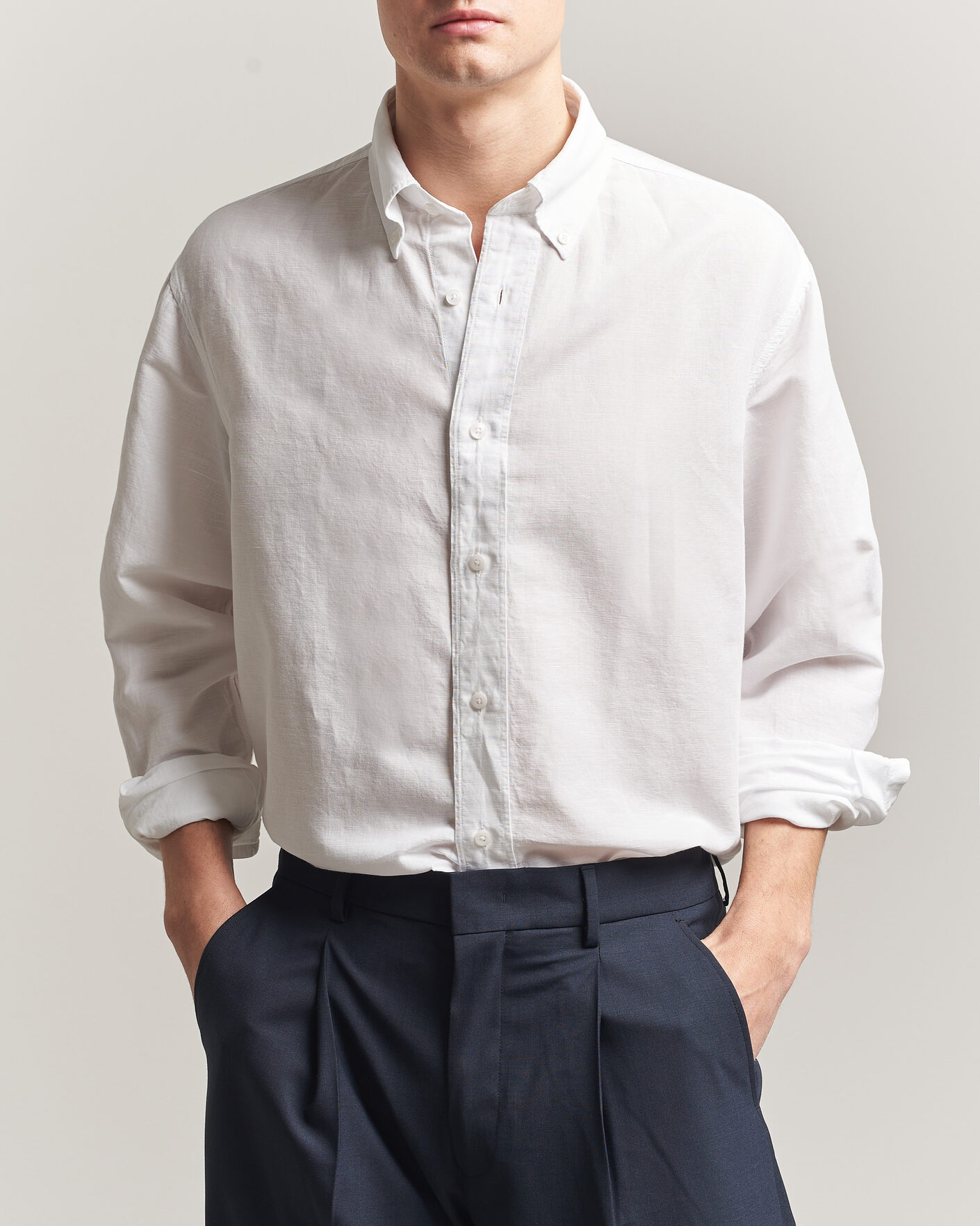 Herren | Hemden | Filippa K | Relaxed Cotton/Linen Shirt White