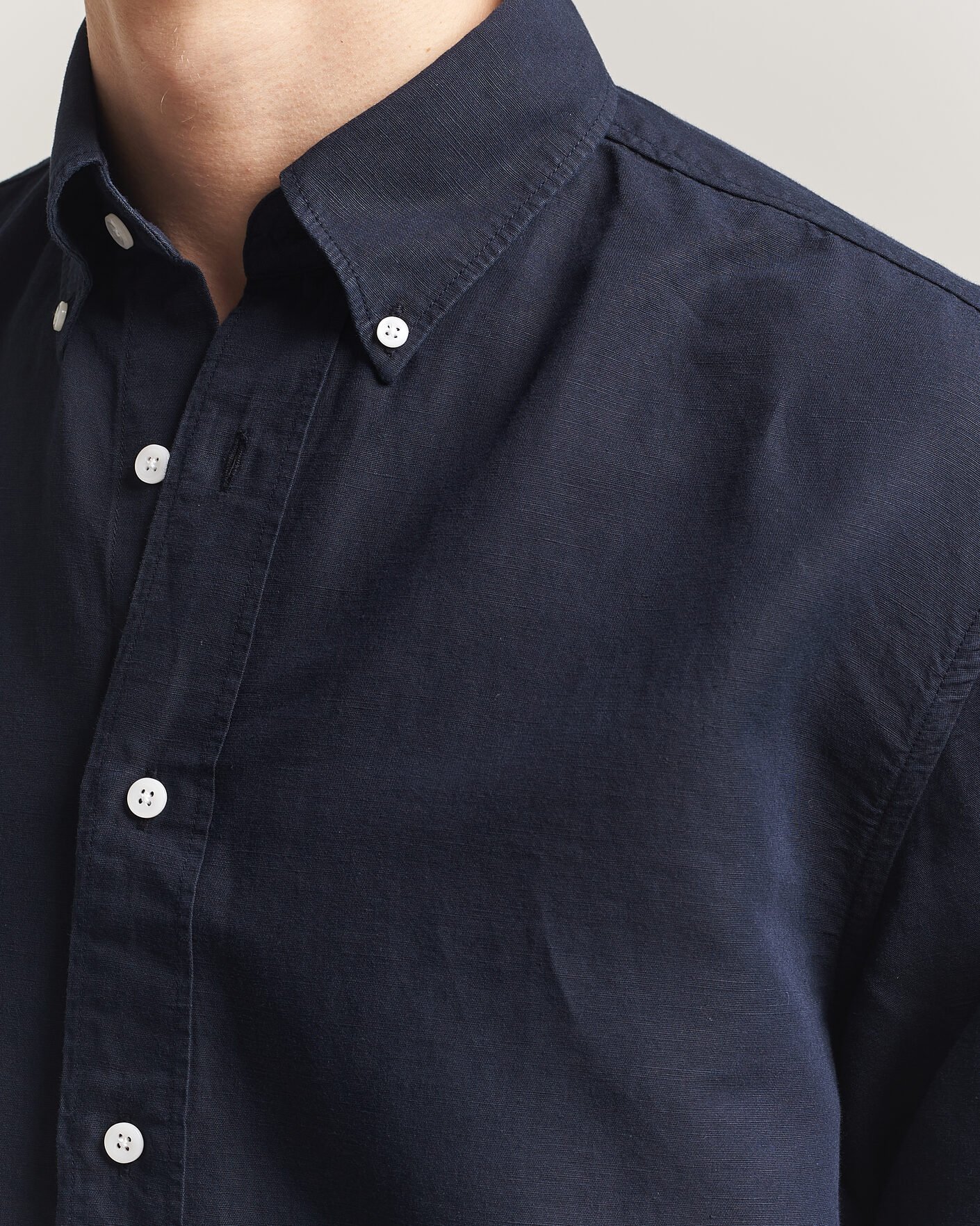 Herren | Hemden | Filippa K | Relaxed Cotton/Linen Shirt Navy