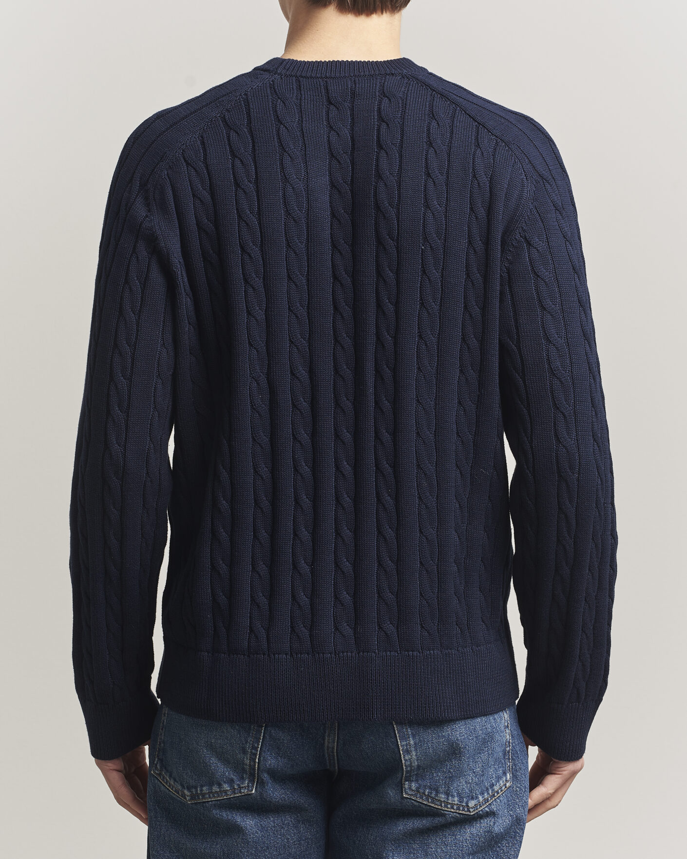 Herren | Pullover | Filippa K | Cotton Cable Crew Neck Sweater Navy