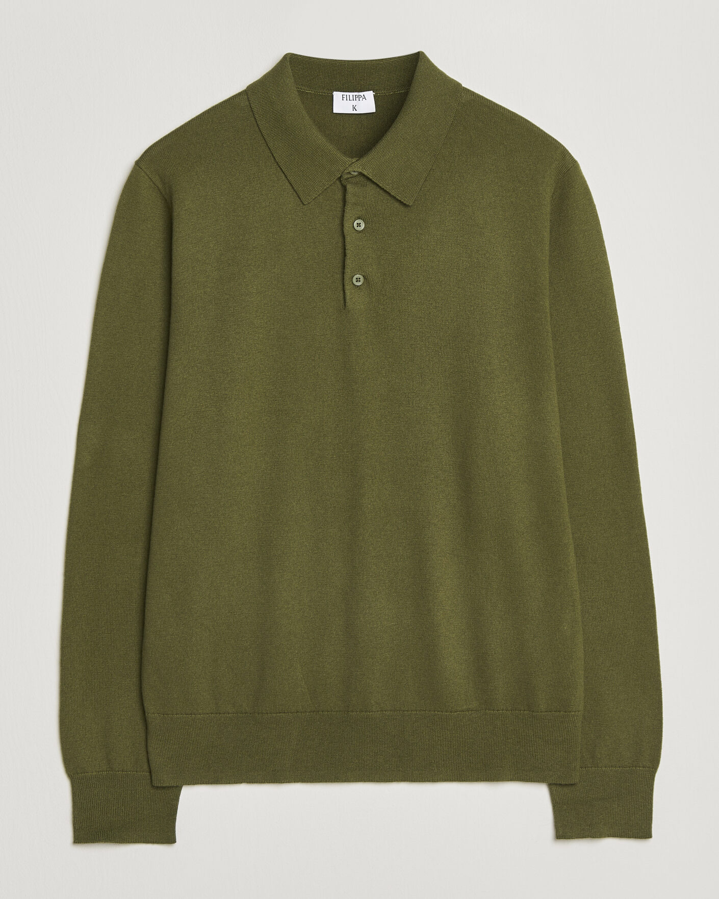 Herren | Pullover | Filippa K | Knitted Polo Shirt Laurel Green
