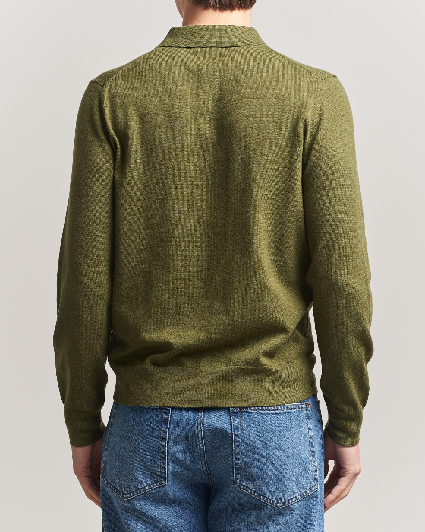 Herren | Pullover | Filippa K | Knitted Polo Shirt Laurel Green