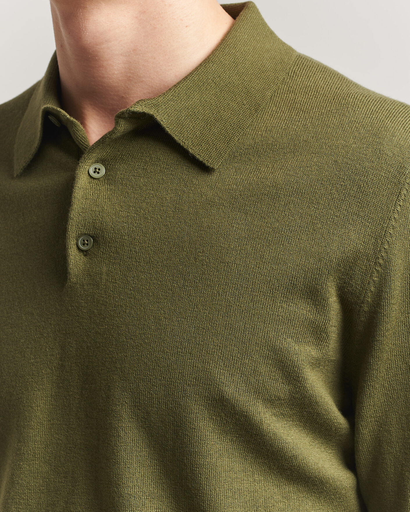 Herren | Pullover | Filippa K | Knitted Polo Shirt Laurel Green