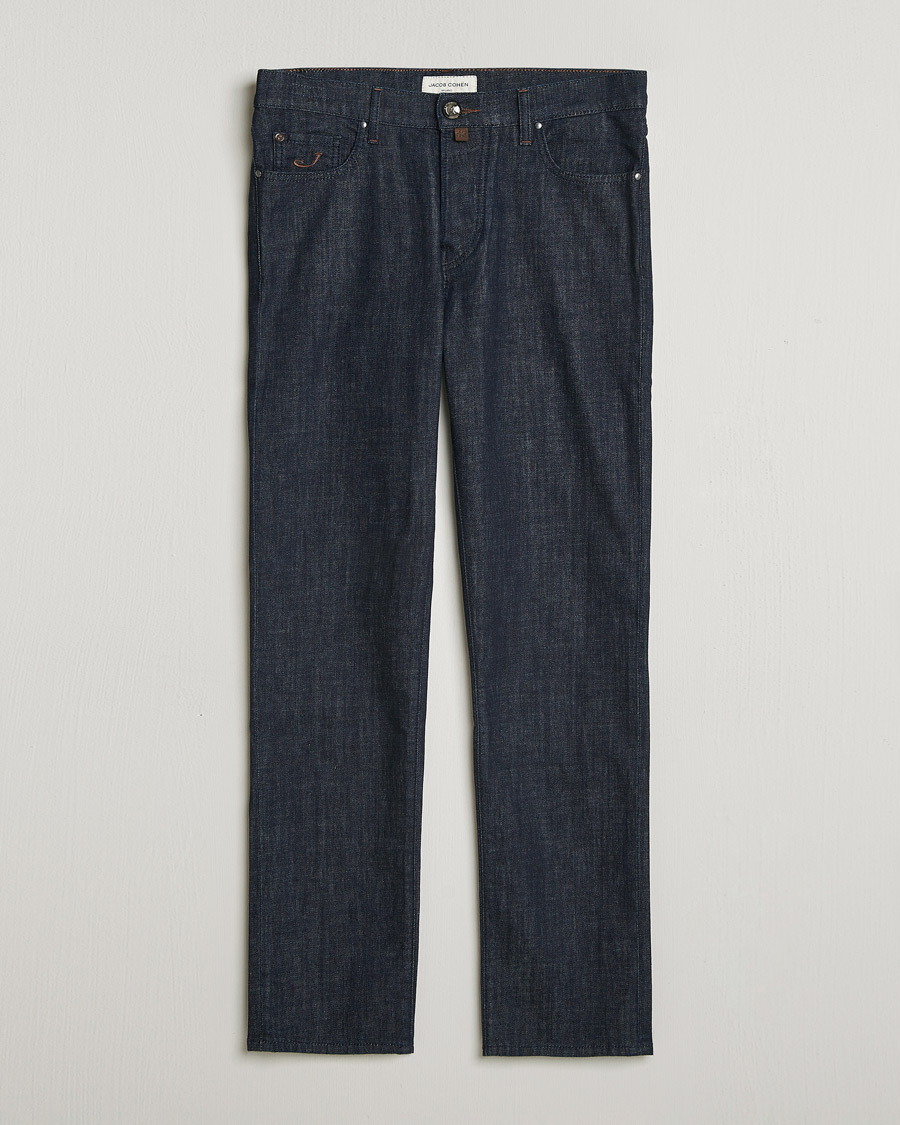 Herren | Jeans | Jacob Cohën | Edos Regular Straight Fit Stretch Jeans Dark Blue
