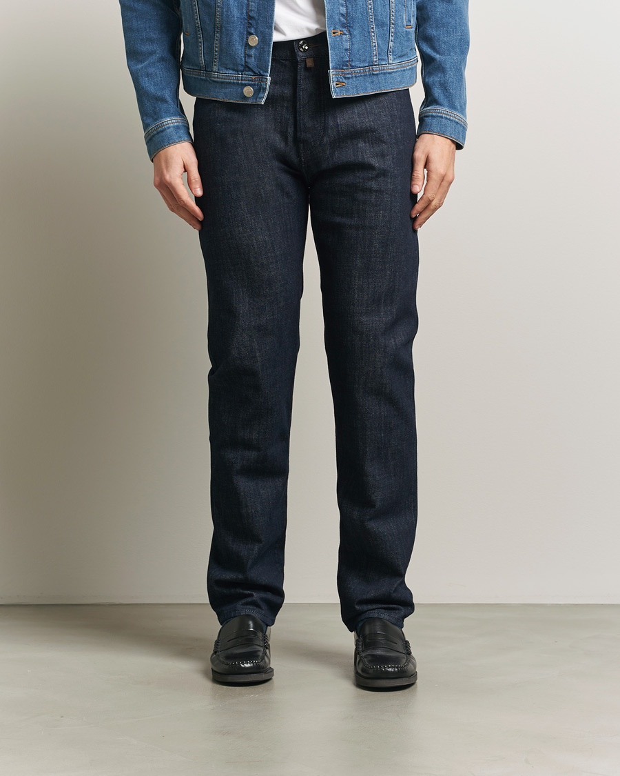 Herren | Jeans | Jacob Cohën | Edos Regular Straight Fit Stretch Jeans Dark Blue