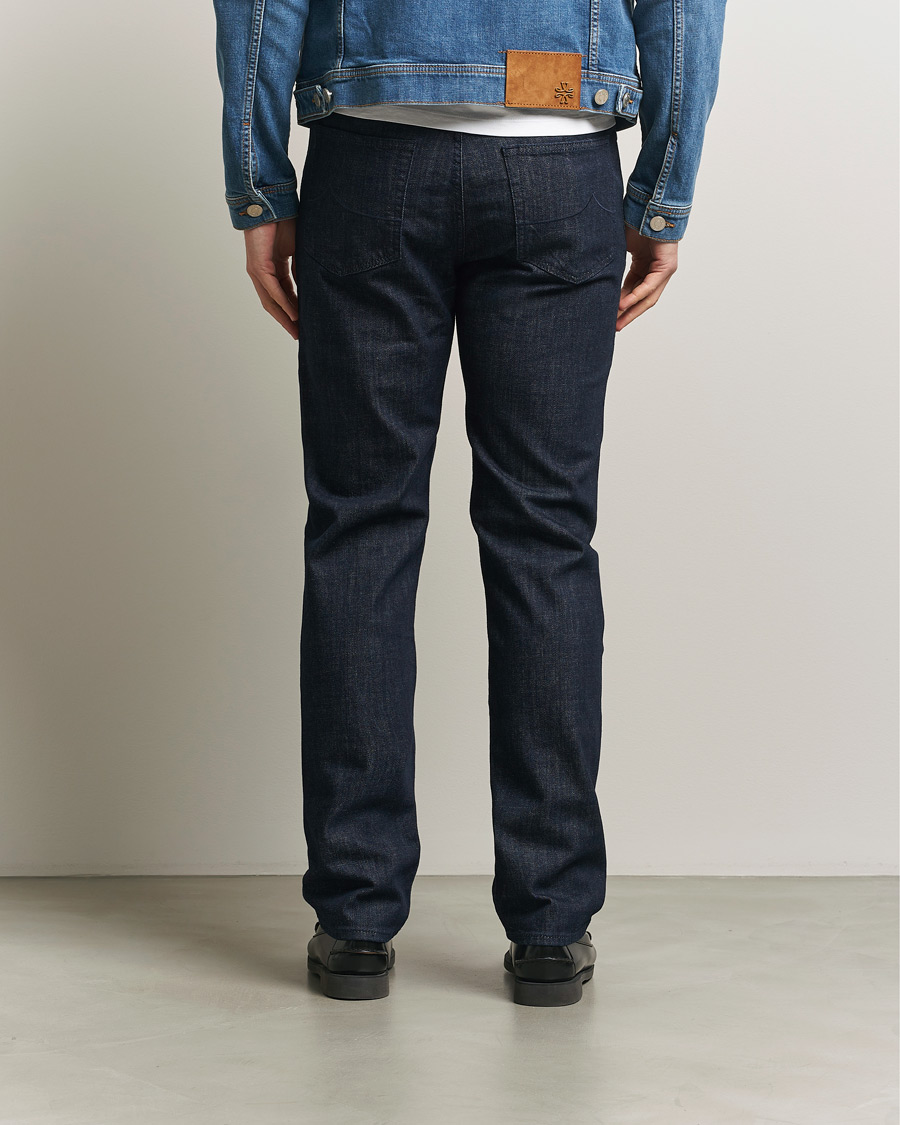Herren | Jeans | Jacob Cohën | Edos Regular Straight Fit Stretch Jeans Dark Blue