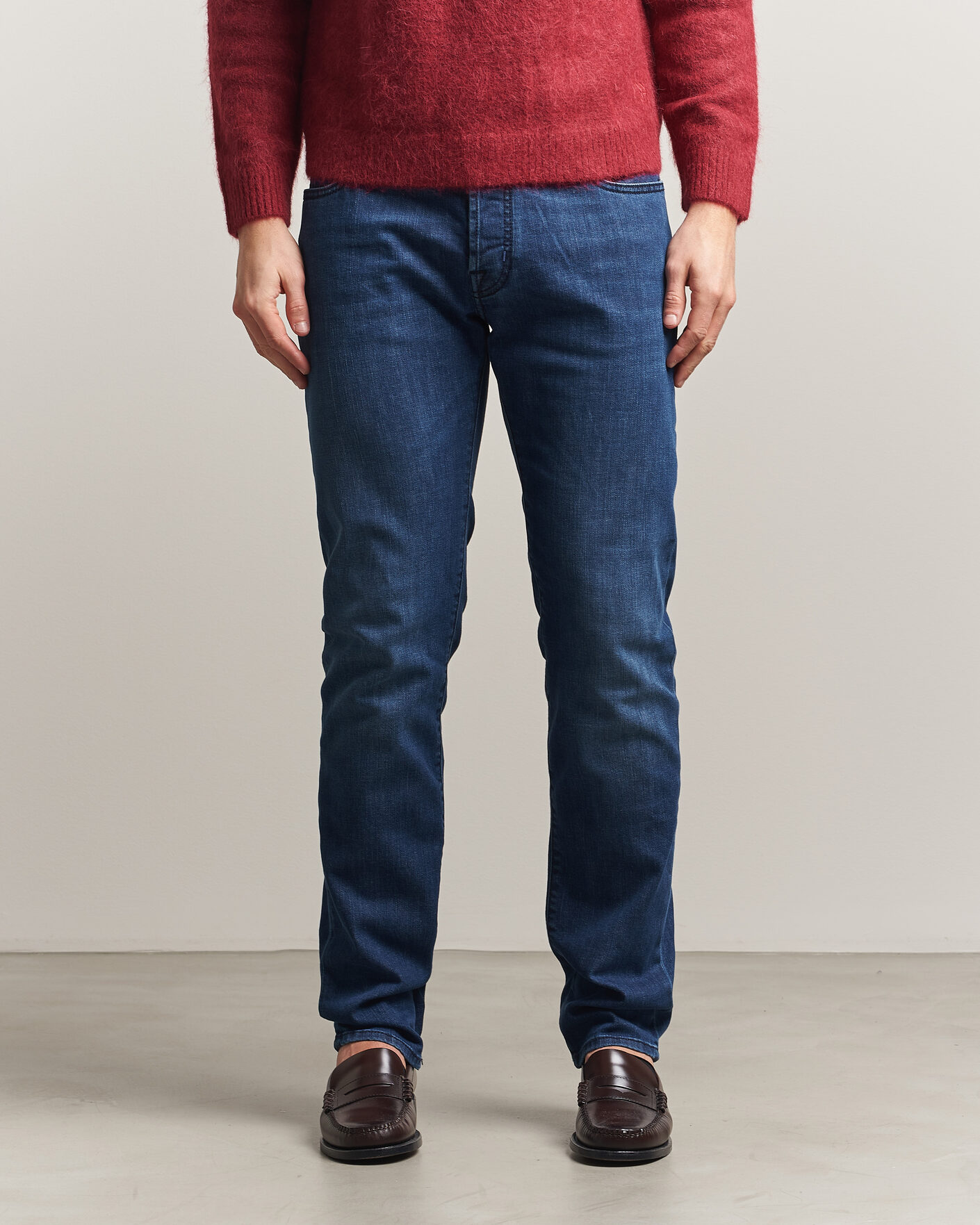 Herren | Jeans | Jacob Cohën | Bard Slim Fit Stretch Jeans Mid Blue