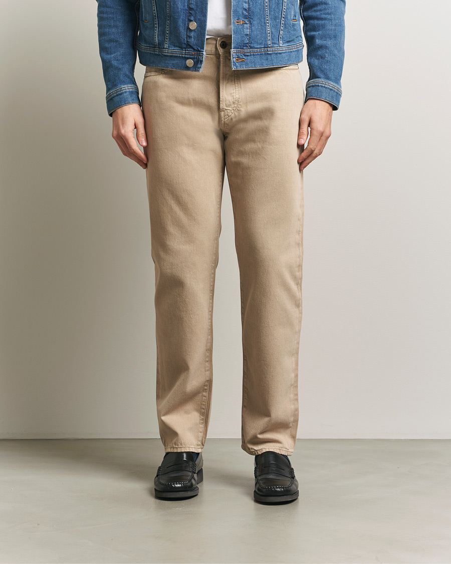 Herren | Hosen | Jacob Cohën | Edos Regular Straight Fit Bull Denim Jeans Beige