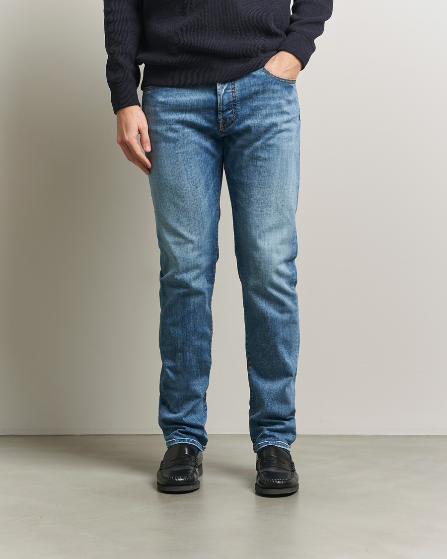 Herren | Jeans | Jacob Cohën | Bard Slim Fit Stretch Jeans Light Blue
