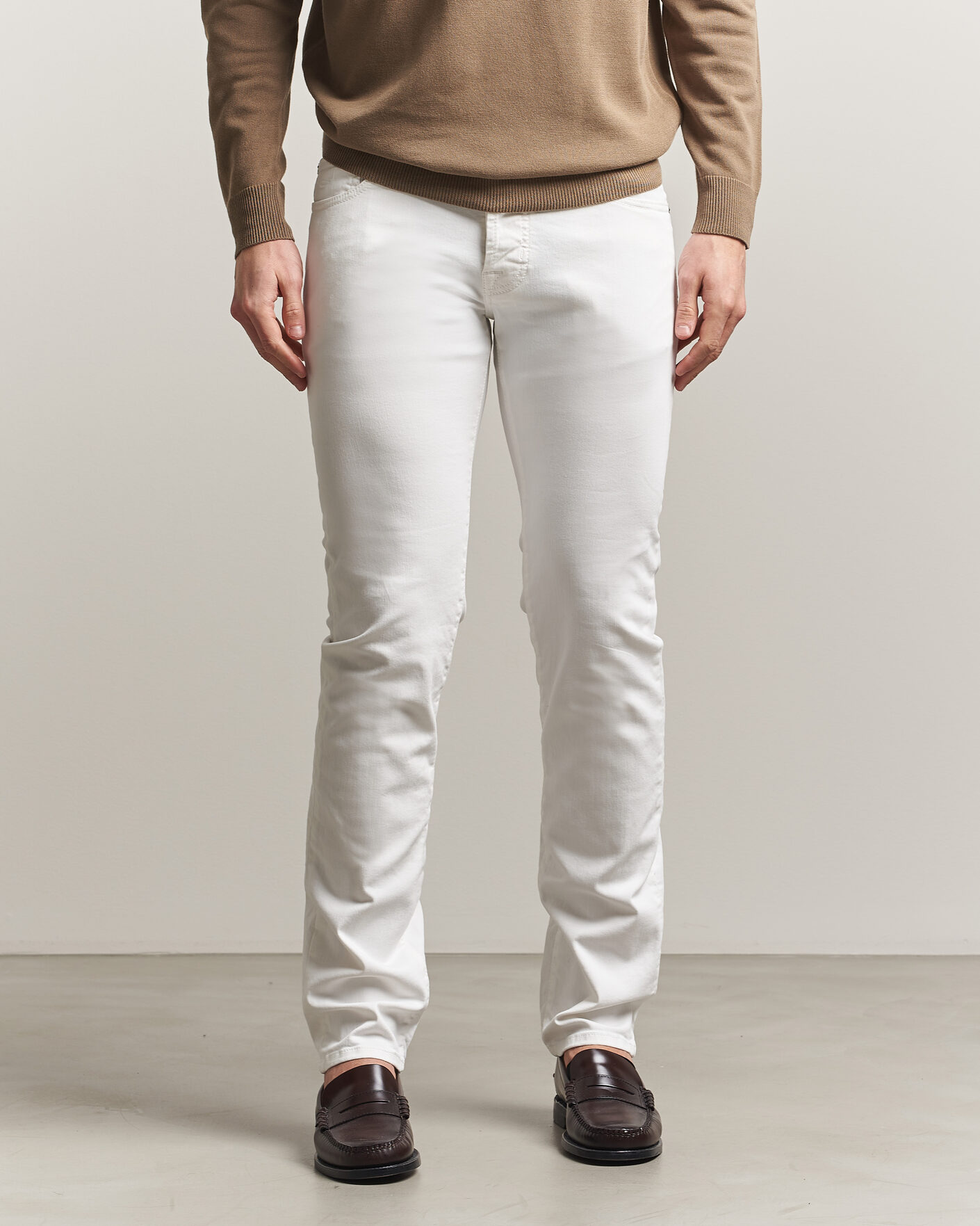 Herren | Jeans | Jacob Cohën | Bard Slim Fit Bull Stretch Jeans White