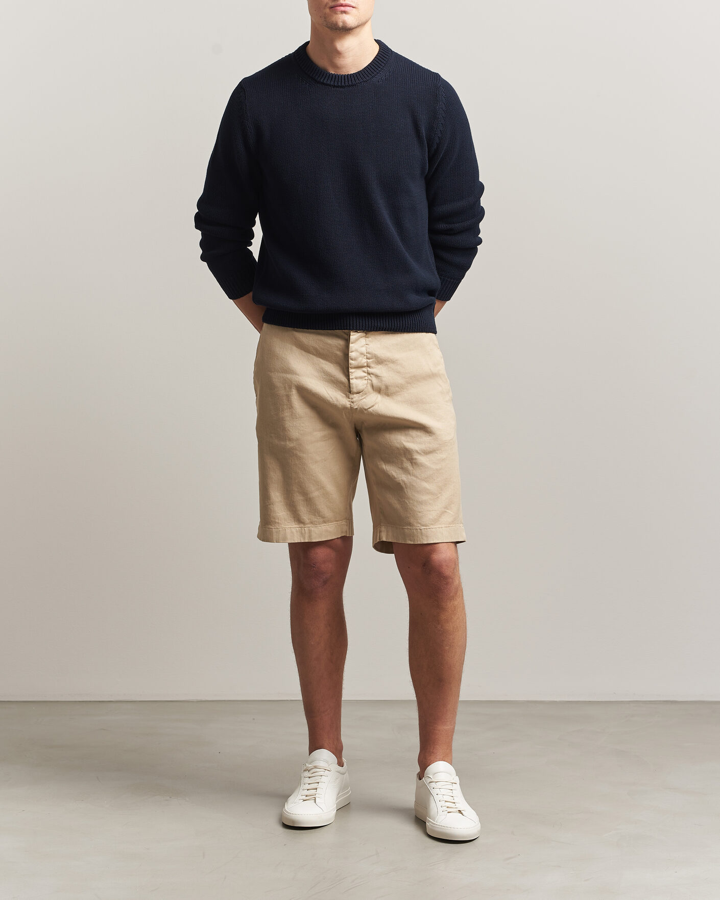 Herren | Shorts | Jacob Cohën | George Stretch Linen Shorts Beige
