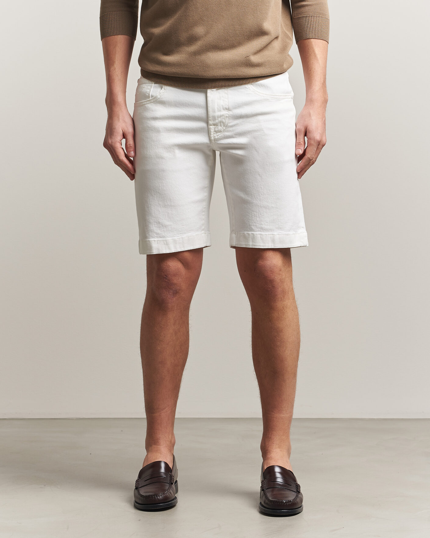 Herren | Shorts | Jacob Cohën | Nicolas Bull Stretch Denim Shorts White